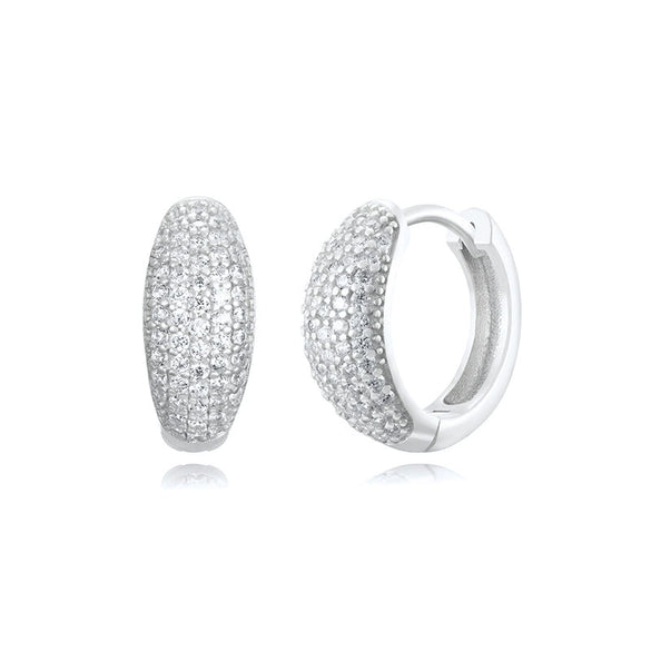 Wholesale S925 Silver Needle Geometric Round Earrings With Rhombus U Shaped Patterns For Women Zirconia Designed