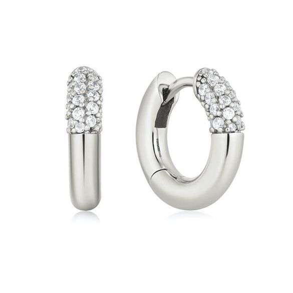 Wholesale S925 Silver Needle Geometric Round Earrings With Rhombus U Shaped Patterns For Women Zirconia Designed