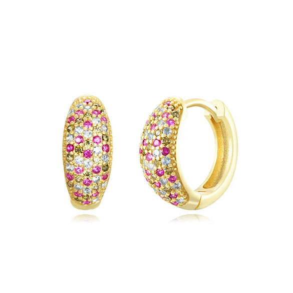 Wholesale S925 Silver Needle Geometric Round Earrings With Rhombus U Shaped Patterns For Women Zirconia Designed