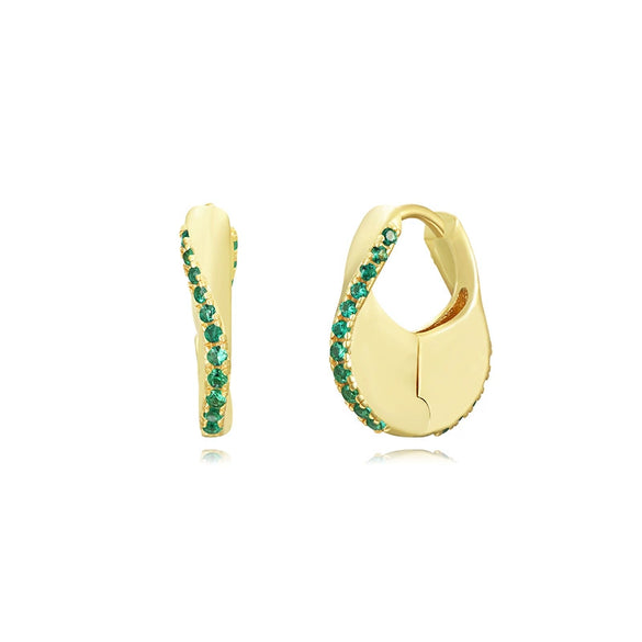 Wholesale S925 Silver Needle Geometric Round Earrings With Rhombus U Shaped Patterns For Women Zirconia Designed