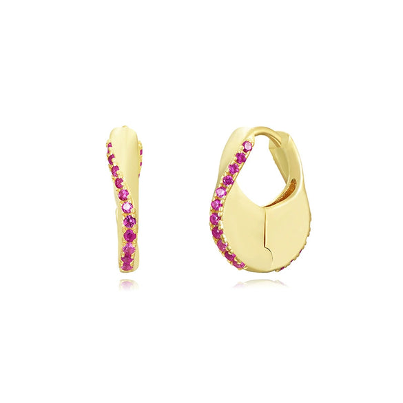 Wholesale S925 Silver Needle Geometric Round Earrings With Rhombus U Shaped Patterns For Women Zirconia Designed