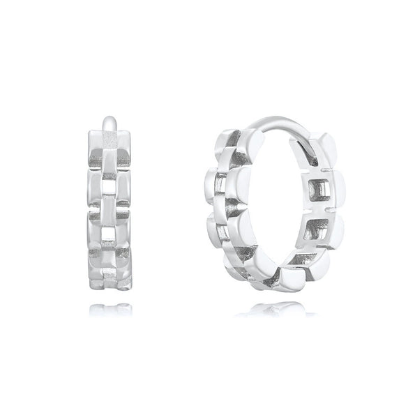 Wholesale S925 Silver Needle Geometric Round Earrings With Rhombus U Shaped Patterns For Women Zirconia Designed