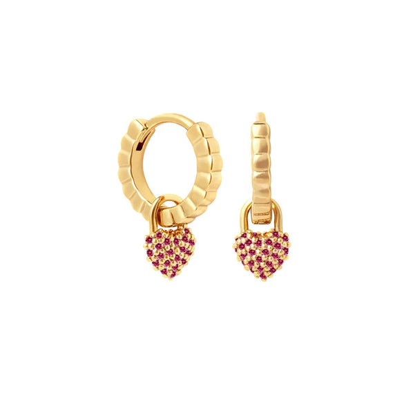 Wholesale S925 Silver Needle Love Ear Buckle Earrings With Heart Design And Zirconia For Women In Ins Style