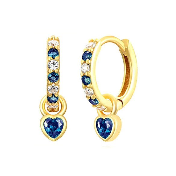 Wholesale S925 Silver Needle Love Ear Buckle Earrings With Heart Design And Zirconia For Women In Ins Style