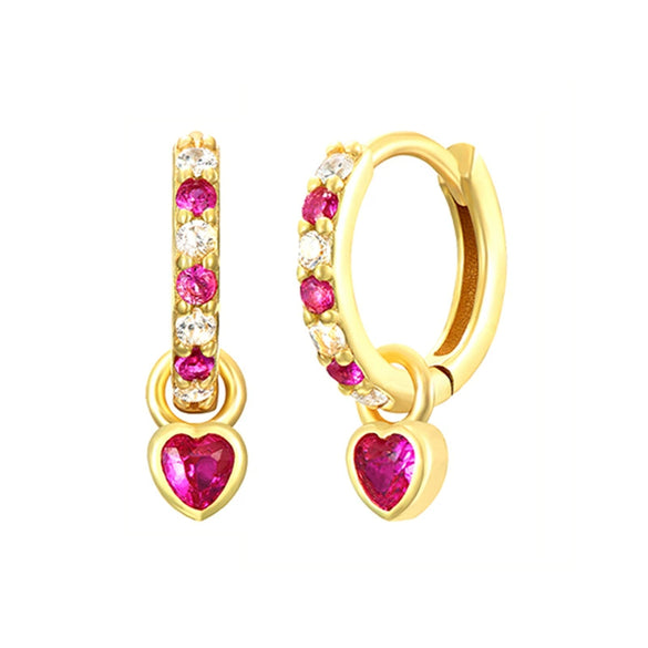 Wholesale S925 Silver Needle Love Ear Buckle Earrings With Heart Design And Zirconia For Women In Ins Style