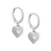 Wholesale S925 Silver Needle Love Ear Buckle Earrings With Heart Design And Zirconia For Women In Ins Style