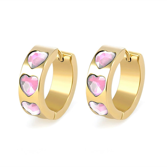 Wholesale S925 Silver Needle Love Ear Buckle Earrings With Heart Design And Zirconia For Women In Ins Style