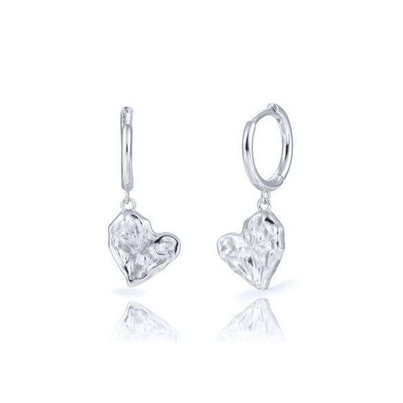 Wholesale S925 Silver Needle Love Ear Buckle Earrings With Heart Design And Zirconia For Women In Ins Style