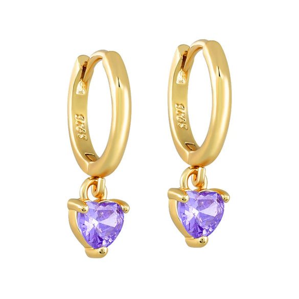 Wholesale S925 Silver Needle Love Ear Buckle Earrings With Heart Design And Zirconia For Women In Ins Style