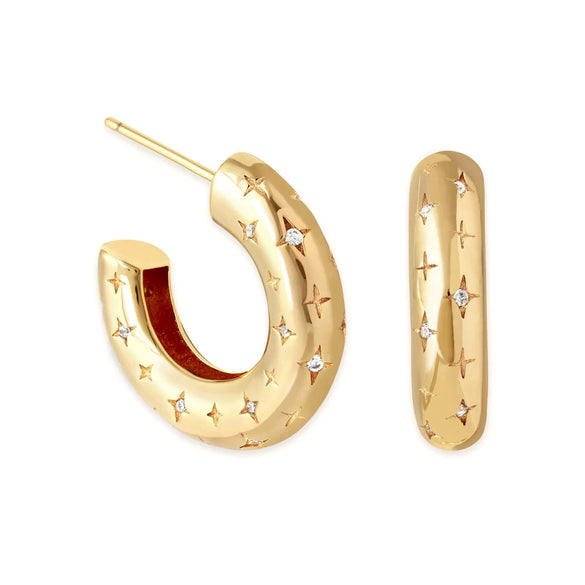 Wholesale S925 Silver Needle Metal Style Crushed Zirconium C Shaped Star And Moon Earrings For Women With Diamond Treatment
