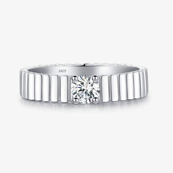 Wholesale S925 Silver Neutral Style Geometric Joker Ring With Mosan Diamond For Women