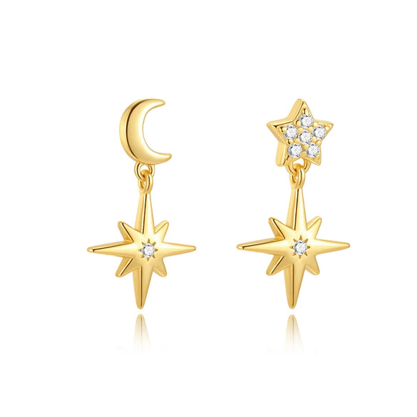 Wholesale S925 Silver Niche Design Powder Zirconium Five Petal Flower Geometric Pattern Elegant All Match Women's Earrings