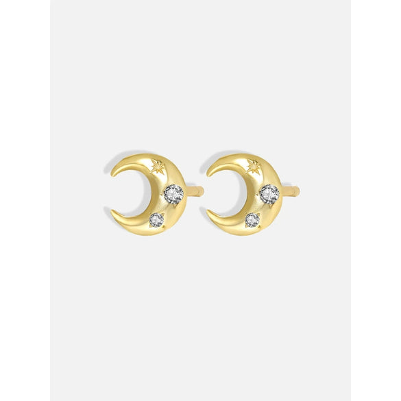Wholesale S925 Silver Niche Geometric Crescent Stud Earrings For Women With Electroplating