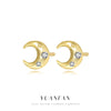 Wholesale S925 Silver Niche Geometric Crescent Stud Earrings For Women With Electroplating