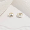 Wholesale S925 Silver Oblate Round Rubber And Silicone Beads For Diy Jewelry Accessories Bracelet Necklace Minimalist Geometric Electroplated