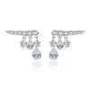 Wholesale S925 Silver Old Money Style Shiny Water Drop Pendant Rif Drill Broken Drill Earrings For Women