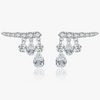 Wholesale S925 Silver Old Money Style Shiny Water Drop Pendant Rif Drill Broken Drill Earrings For Women
