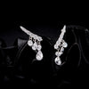 Wholesale S925 Silver Old Money Style Shiny Water Drop Pendant Rif Drill Broken Drill Earrings For Women