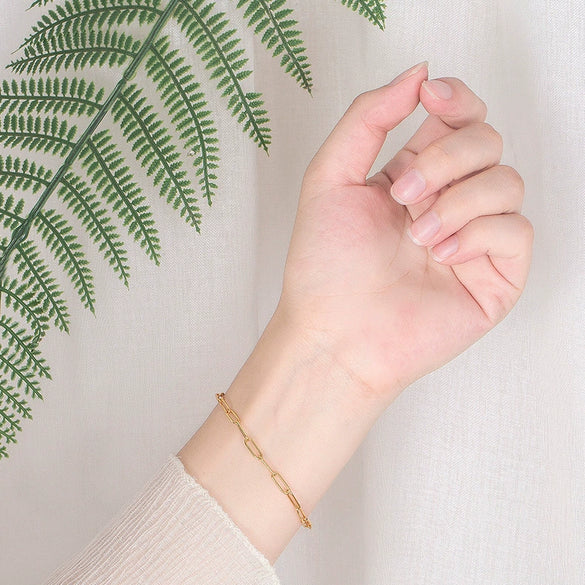 Wholesale S925 Silver Pclip Cuban Bracelet With Geometric Pattern Electroplated For Women Simple High End Light Luxury And Trendy