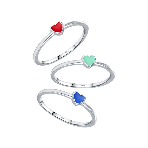 Wholesale S925 Silver Peach Heart Dopamine Enamel Electroplated Ring For Women