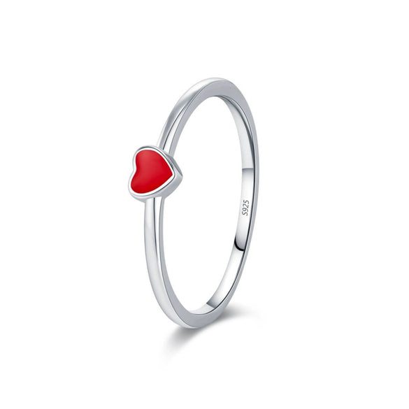 Wholesale S925 Silver Peach Heart Dopamine Enamel Electroplated Ring For Women