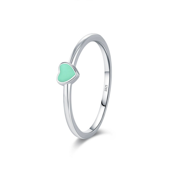 Wholesale S925 Silver Peach Heart Dopamine Enamel Electroplated Ring For Women