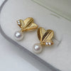 Wholesale S925 Silver Pearl Earrings Gold Plated Drop Shape For Women