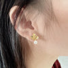 Wholesale S925 Silver Pearl Earrings Gold Plated Drop Shape For Women