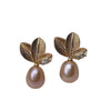 Wholesale S925 Silver Pearl Earrings Gold Plated Drop Shape For Women