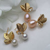 Wholesale S925 Silver Pearl Earrings Gold Plated Drop Shape For Women
