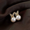 Wholesale S925 Silver Pearl Electroplated Alloy Flower Water Drop Cat's Eye Earrings For Women