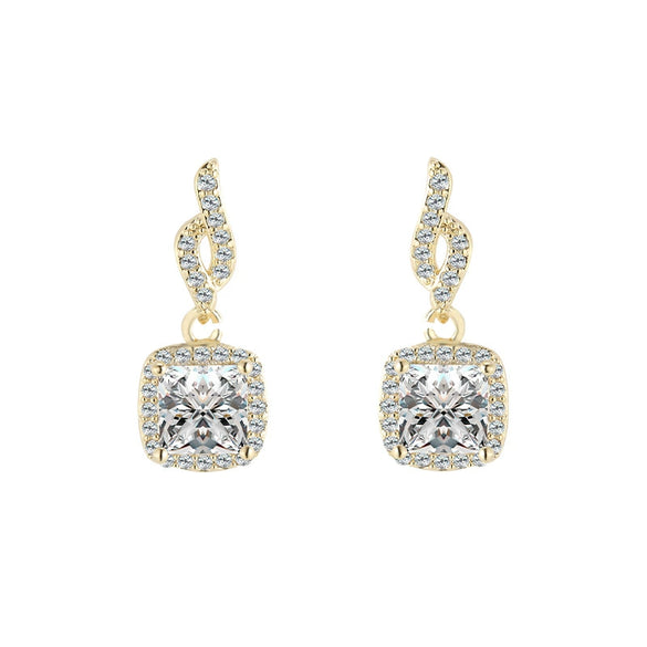 Wholesale S925 Silver Pearl Electroplated Alloy Flower Water Drop Cat's Eye Earrings For Women