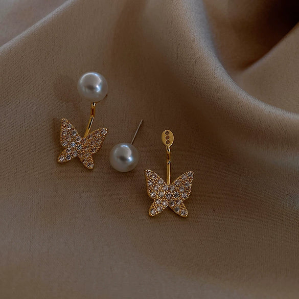 Wholesale S925 Silver Pearl Electroplated Alloy Flower Water Drop Cat's Eye Earrings For Women