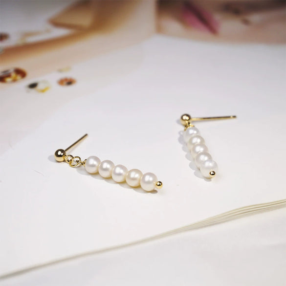 Wholesale S925 Silver Pearl Geometric Simple Women's Earrings