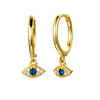 Wholesale S925 Silver Pin Earrings For Women With Geometric Devil's Eye Design And Electroplating