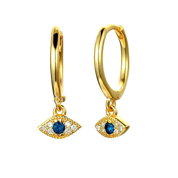 Wholesale S925 Silver Pin Earrings For Women With Geometric Devil's Eye Design And Electroplating