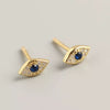 Wholesale S925 Silver Pin Earrings For Women With Geometric Devil's Eye Design And Electroplating