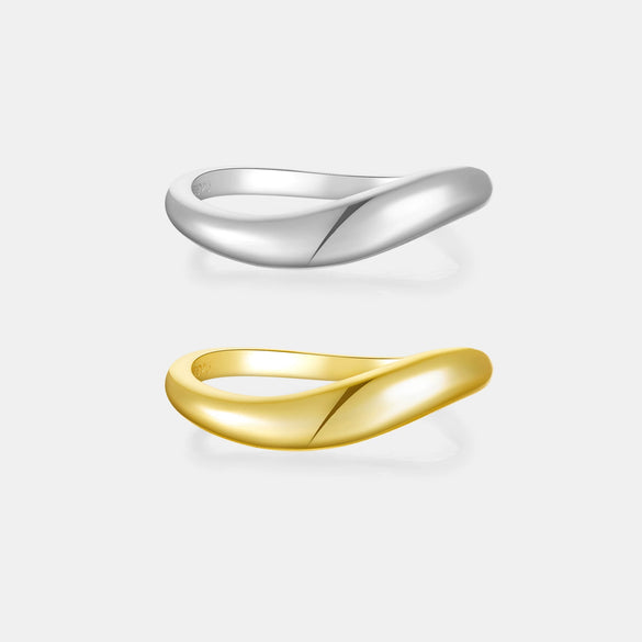 Wholesale S925 Silver Plain Ring For Women With Geometric Styling And Electroplating