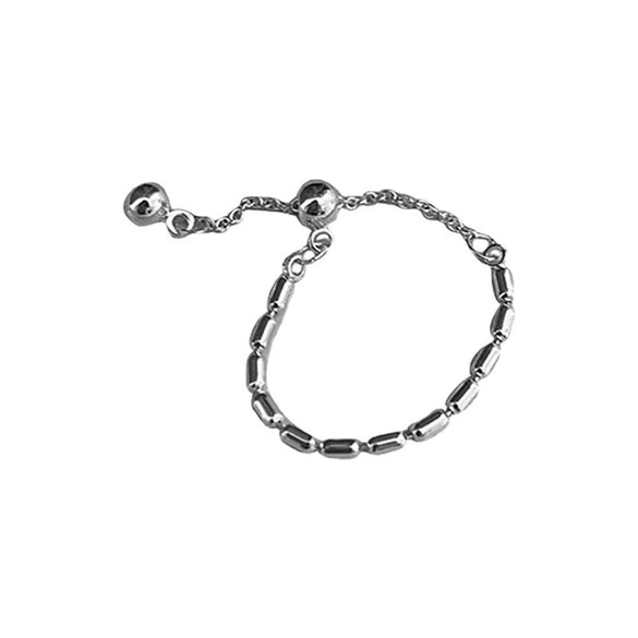 Wholesale S925 Silver Plated Copper Women's Retro Creative Pull Small Ring With Flower Chain Tassel And Geometric Pattern