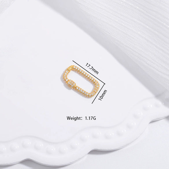 Wholesale S925 Silver Rectangular Detachable Buckle Zirconia Diy Pearl Emerald Bracelet Necklace