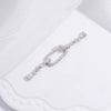 Wholesale S925 Silver Rectangular Detachable Buckle Zirconia Diy Pearl Emerald Bracelet Necklace
