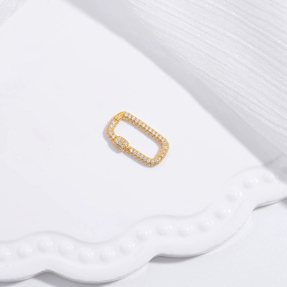 Wholesale S925 Silver Rectangular Detachable Buckle Zirconia Diy Pearl Emerald Bracelet Necklace