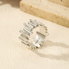 Wholesale S925 Silver Retro Asymmetrical Design Ring For Women