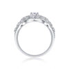 Wholesale S925 Silver Ring Set With Diamonds Geometric Style For Women