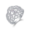 Wholesale S925 Silver Ring Set With Diamonds Geometric Style For Women