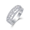 Wholesale S925 Silver Ring With Moissanite And Geometric Design Luxury Inlaid Fashion Style