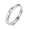 Wholesale S925 Silver Ring With Single Zircon Geometric Pattern For Couples
