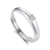 Wholesale S925 Silver Ring With Single Zircon Geometric Pattern For Couples