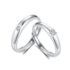 Wholesale S925 Silver Ring With Single Zircon Geometric Pattern For Couples