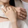 Wholesale S925 Silver Ring With Single Zircon Geometric Pattern For Couples